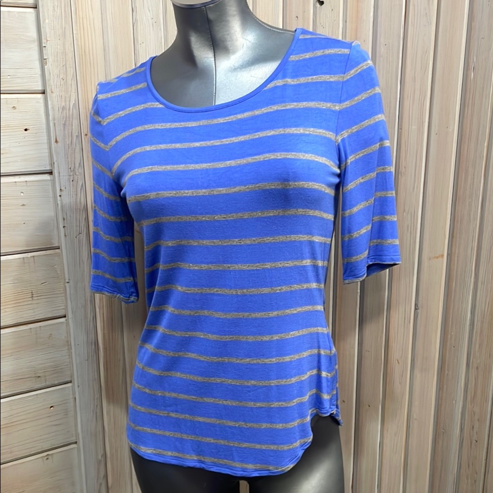 Apt. 9 Blue and Gray Fitted Tee